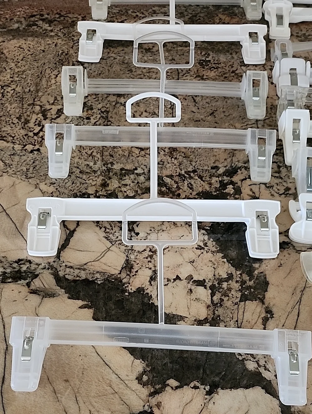 Lot of 30 White Clear Plastic Clothes Hangers for Babies Kids Pants Skirts Short